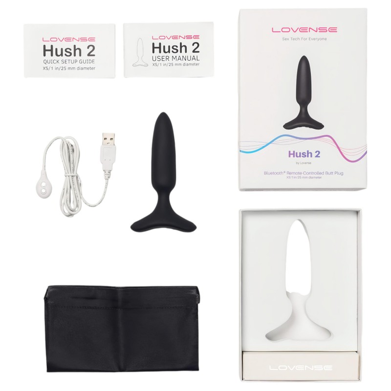 LOVENSE Hush 2 XS - akkus kis anál vibrátor (25 mm, fekete) 131105 termék bemutató kép