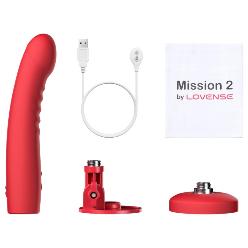 Lovense Mission 2 - App-vezérelt vibrátor tapadókoronggal (piros) 146994 termék bemutató kép