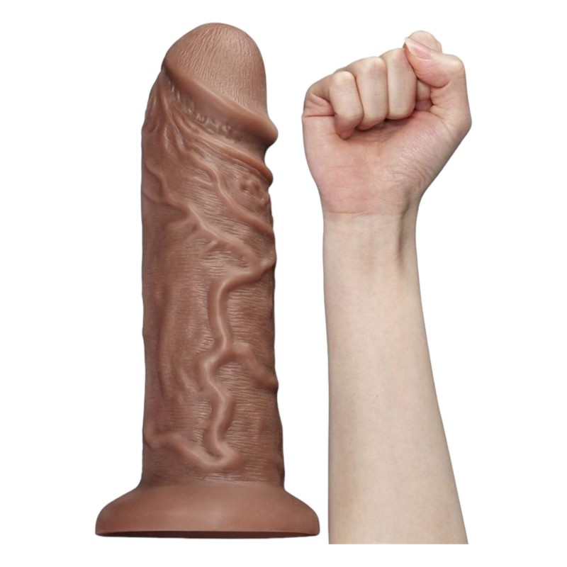 Lovetoy Chubby - tapadótalpas élethű dildó - 25cm (natúr) 91165 termék bemutató kép