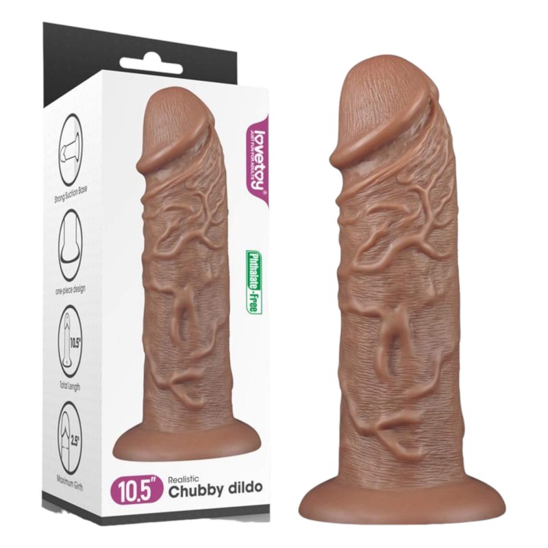 Lovetoy Chubby - tapadótalpas élethű dildó - 25cm (natúr) 91169 termék bemutató kép