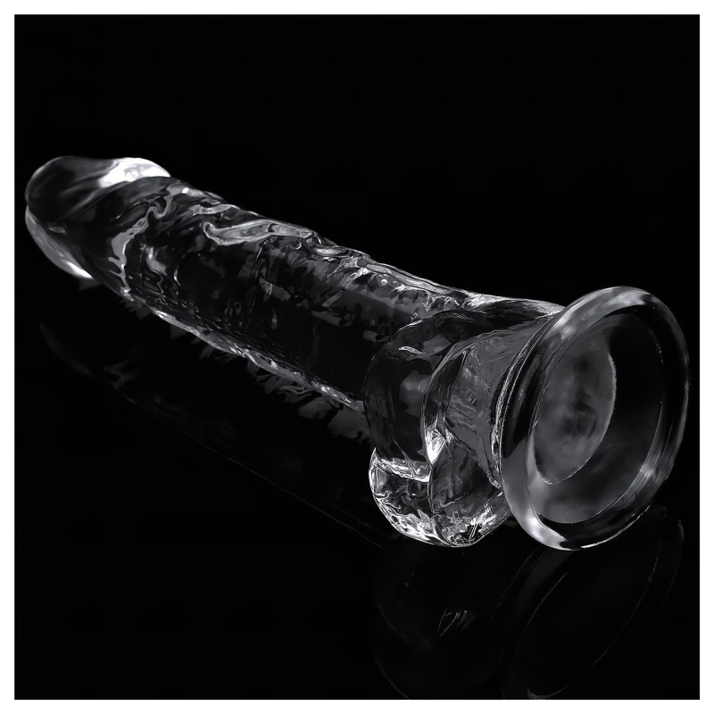 Lovetoy Flawless Clear - tapadókorongos dildó - 19 cm (átlátszó) 129809 termék bemutató kép