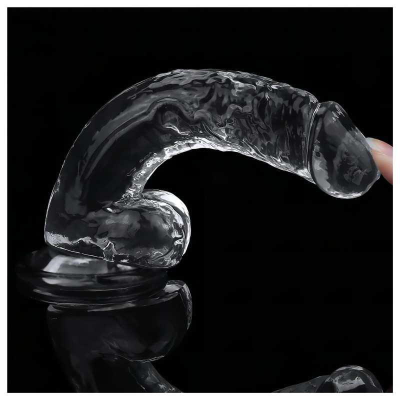 Lovetoy Flawless Clear - tapadókorongos dildó - 19 cm (átlátszó) 129810 termék bemutató kép