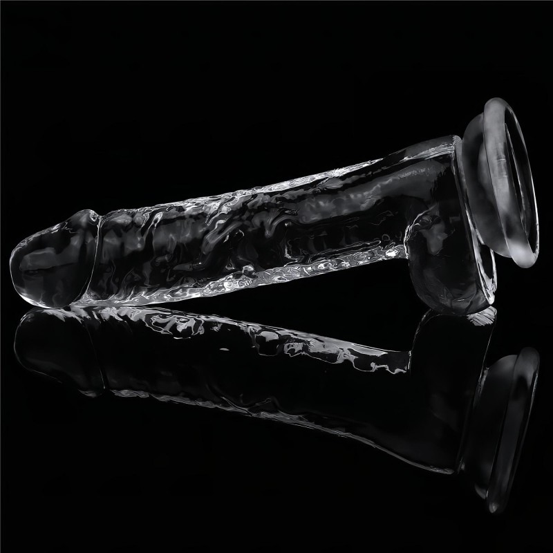 Lovetoy Flawless Clear - tapadókorongos dildó - 19cm (átlátszó) 100566 termék bemutató kép