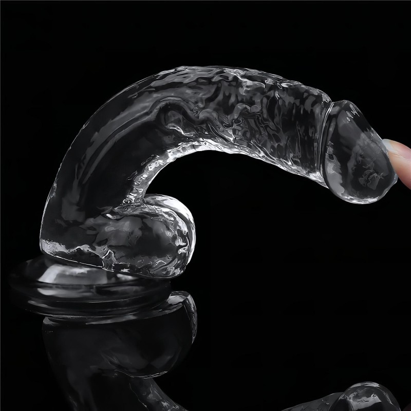 Lovetoy Flawless Clear - tapadókorongos dildó - 19cm (átlátszó) 100568 termék bemutató kép