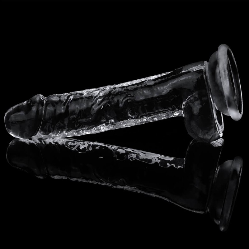 Lovetoy Flawless Clear - tapadókorongos dildó - 19cm (átlátszó) 86417 termék bemutató kép