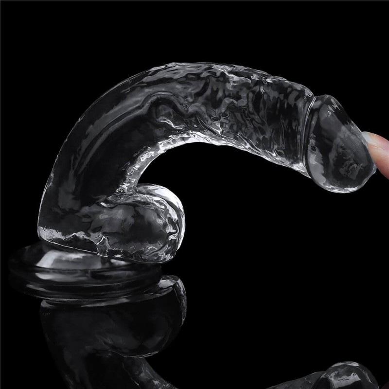 Lovetoy Flawless Clear - tapadókorongos dildó - 19cm (átlátszó) 86419 termék bemutató kép
