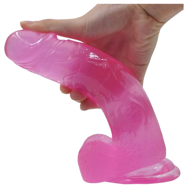 Lovetoy Jelly Studs - pink tapadókorongos dildó (20 cm) 162464 termék bemutató kép