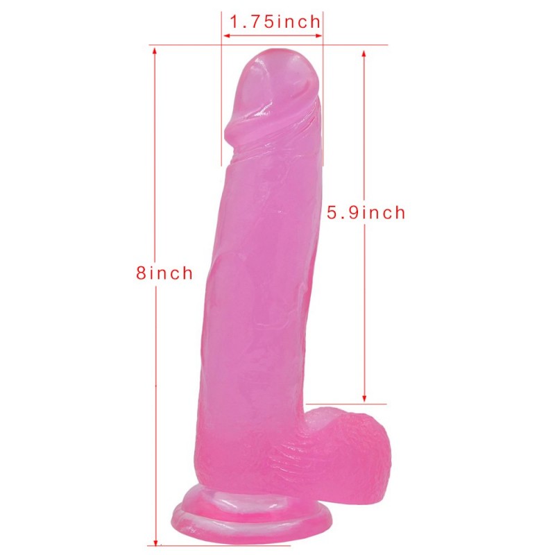 Lovetoy Jelly Studs - tapadókorongos dildó - 20cm (pink) 96084 termék bemutató kép