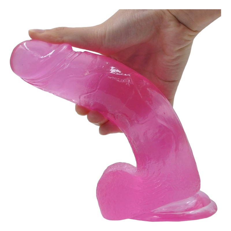 Lovetoy Jelly Studs - tapadókorongos dildó - 20cm (pink) 96085 termék bemutató kép