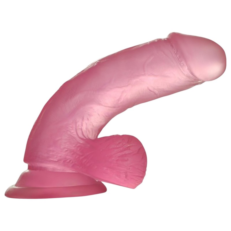 Lovetoy Jelly Studs - tapadókorongos dildó - 15cm (pink) 114674 termék bemutató kép