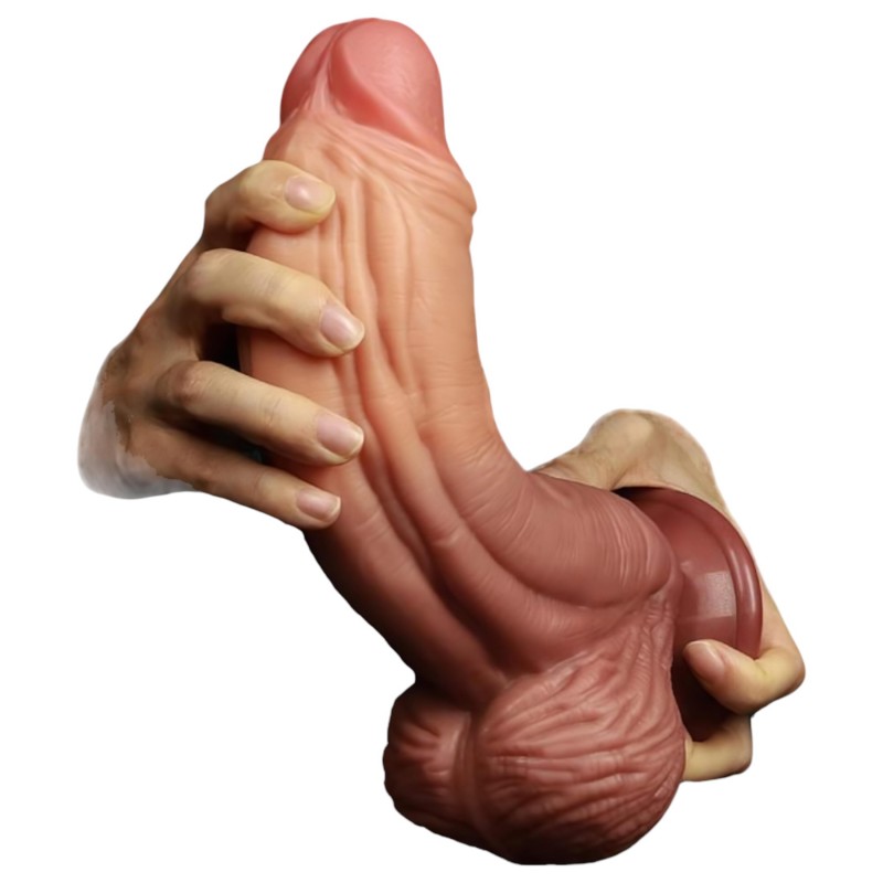 Lovetoy - kétrétegű élethű dildó - 26 cm (natúr) 133019 termék bemutató kép