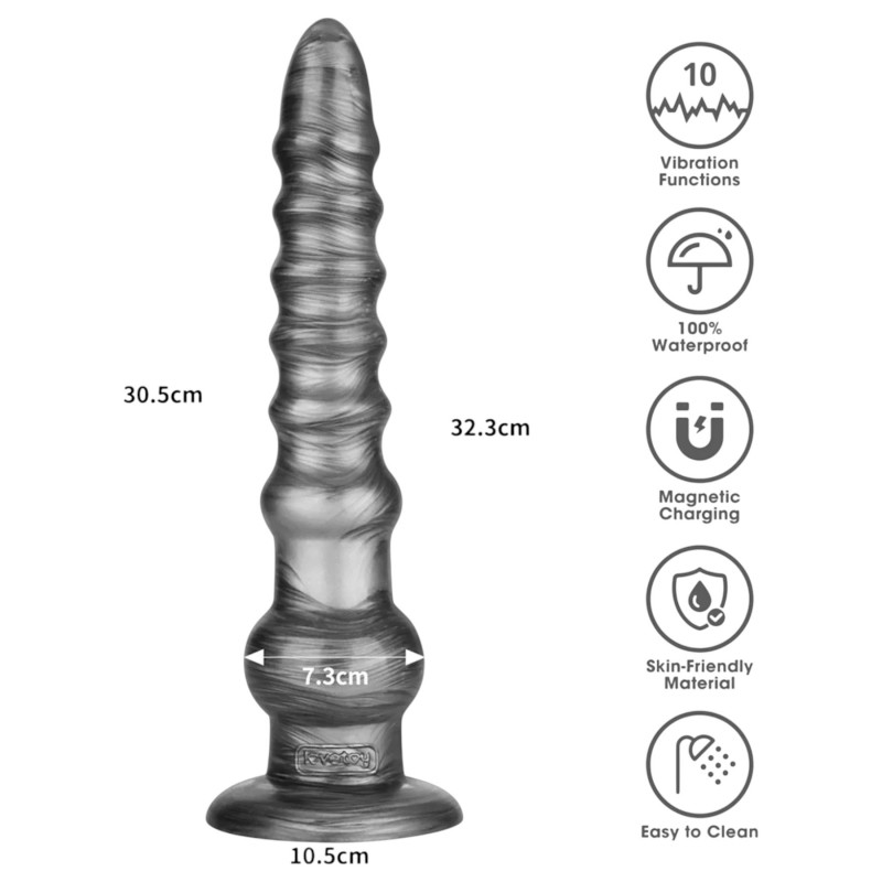 Lovetoy King Sized - extra nagy vibrátor - 32 cm (szürke) 119889 termék bemutató kép