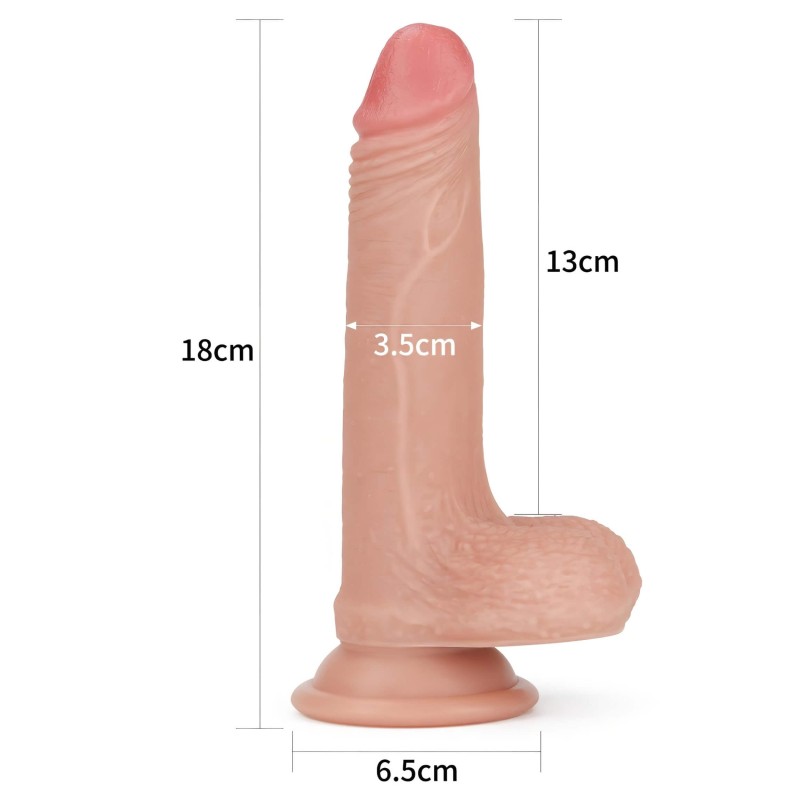 Lovetoy Nature Cock - kétrétegű élethű dildó - 18 cm (testszínű) 142406 termék bemutató kép