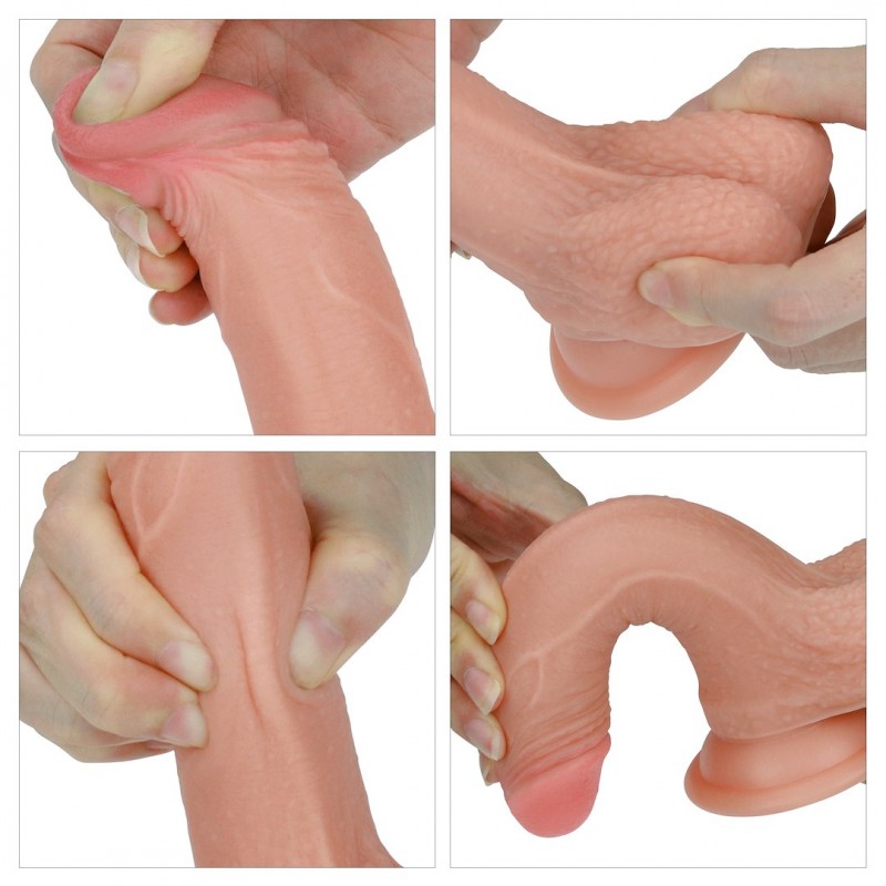 Lovetoy Nature Cock - kétrétegű élethű dildó - 18cm (natúr) 96126 termék bemutató kép