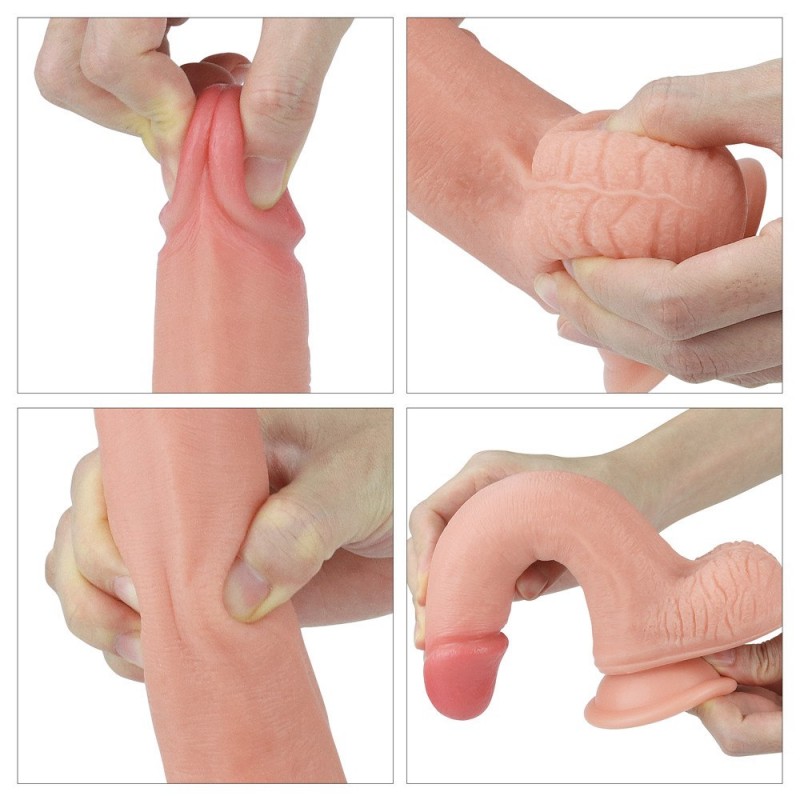 Lovetoy Nature Cock - kétrétegű élethű dildó - 20cm (natúr) 96074 termék bemutató kép