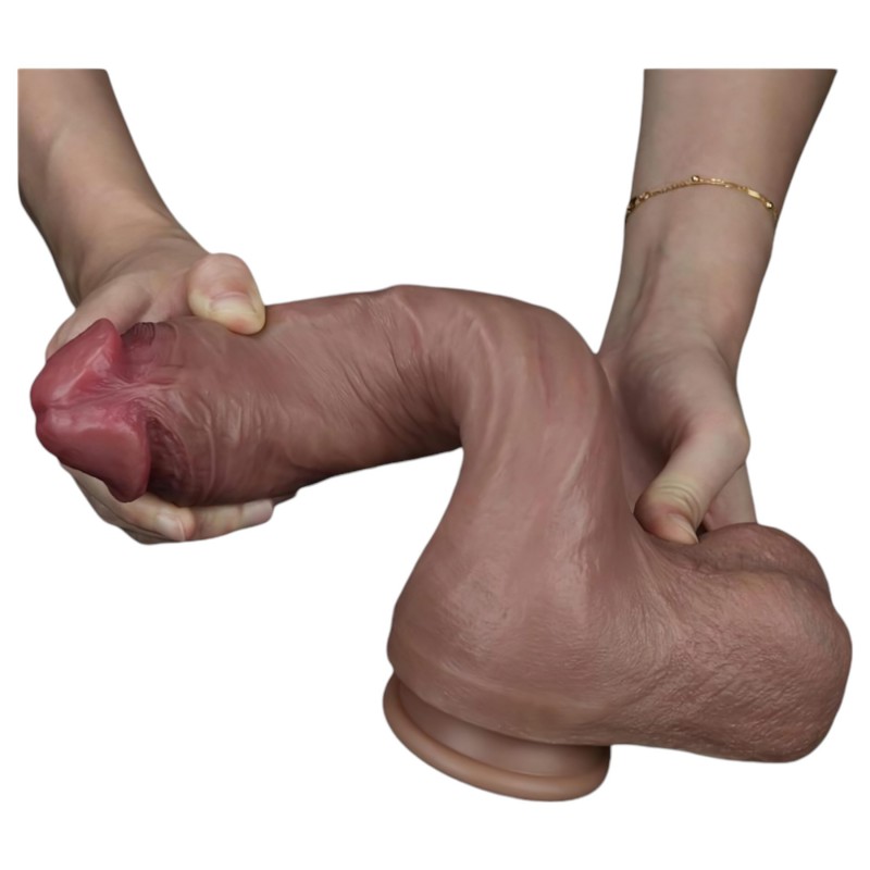 Lovetoy Nature Cock - kétrétegű élethű dildó - 26 cm (testszínű) 142089 termék bemutató kép