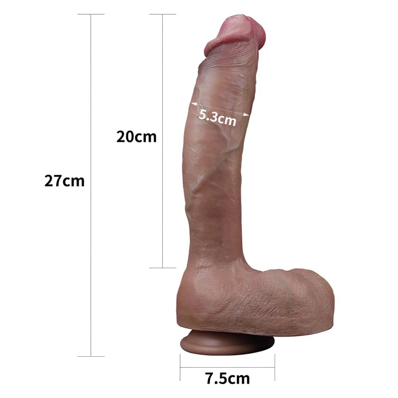 Lovetoy Nature Cock - kétrétegű élethű dildó - 26 cm (testszínű) 142092 termék bemutató kép
