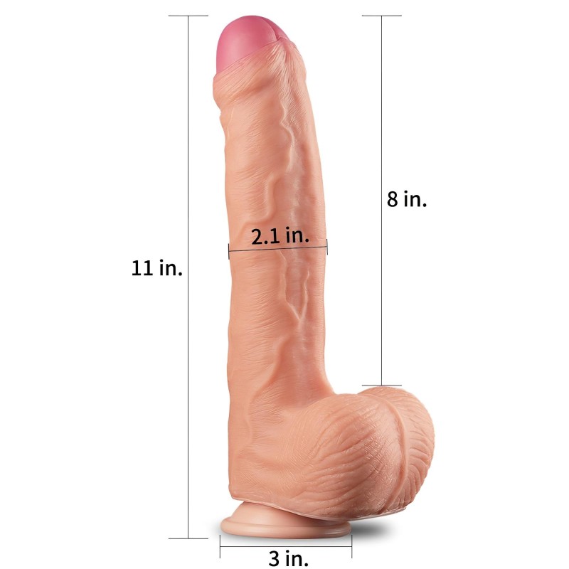 Lovetoy Nature Cock - kétrétegű élethű dildó - 28 cm (testszínű) 142398 termék bemutató kép