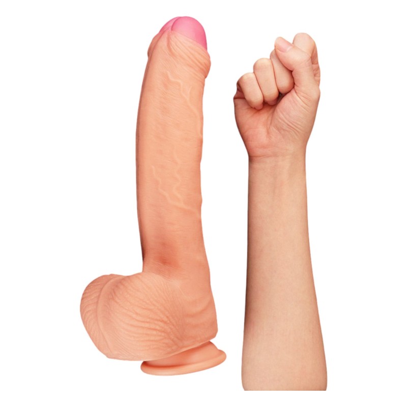 Lovetoy Nature Cock - kétrétegű élethű dildó - 28cm (natúr) 96111 termék bemutató kép
