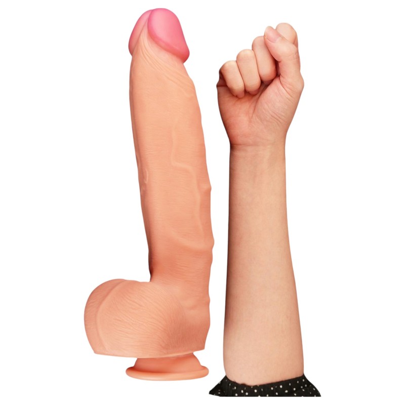 Lovetoy Nature Cock - kétrétegű élethű dildó - 30 cm (testszínű) 142379 termék bemutató kép