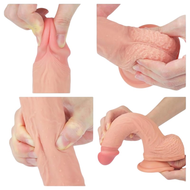 Lovetoy Nature Cock - tapadókorongos élethű dildó - 21 cm (testszínű) 140889 termék bemutató kép