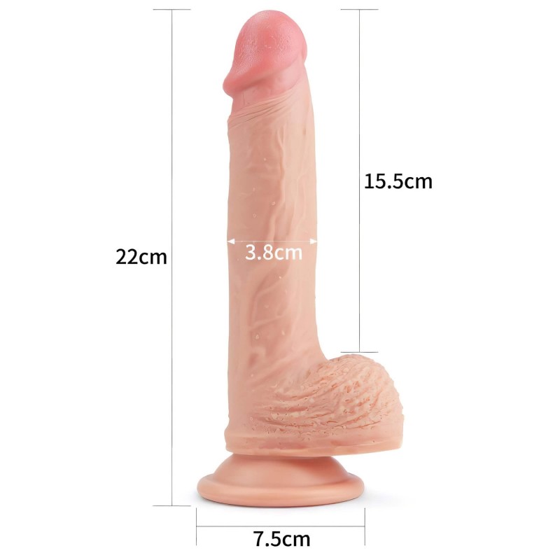 Lovetoy Nature Cock - tapadókorongos élethű dildó - 21 cm (testszínű) 140890 termék bemutató kép