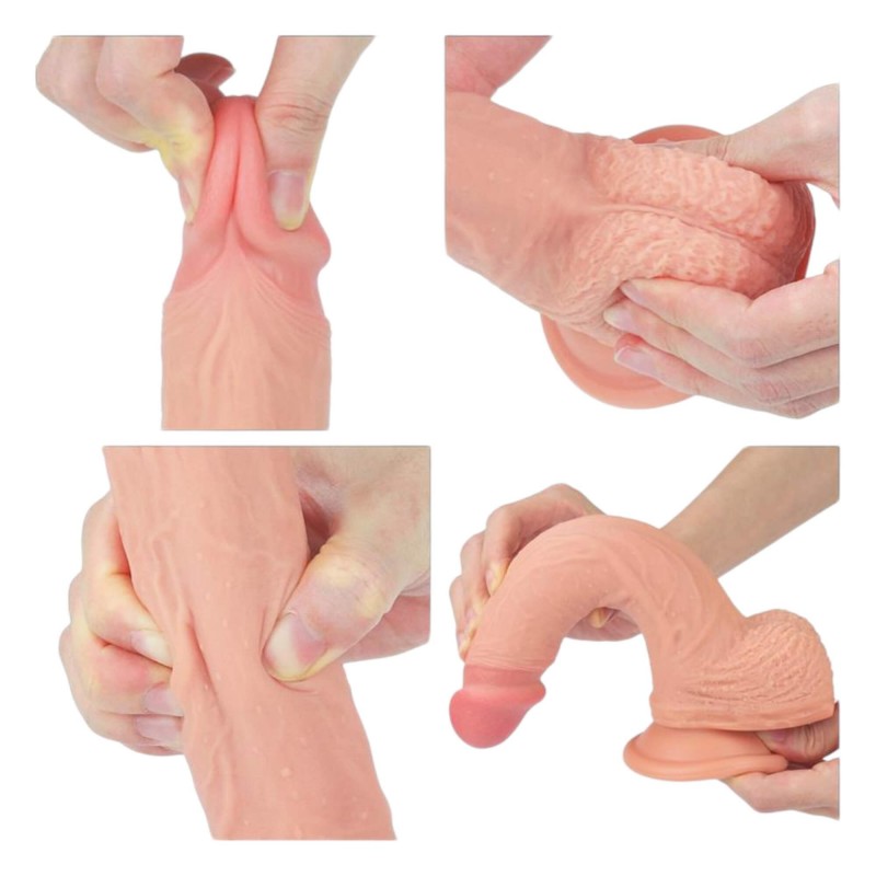 Lovetoy Nature Cock - tapadótalpas élethű dildó - 21cm (natúr) 90849 termék bemutató kép