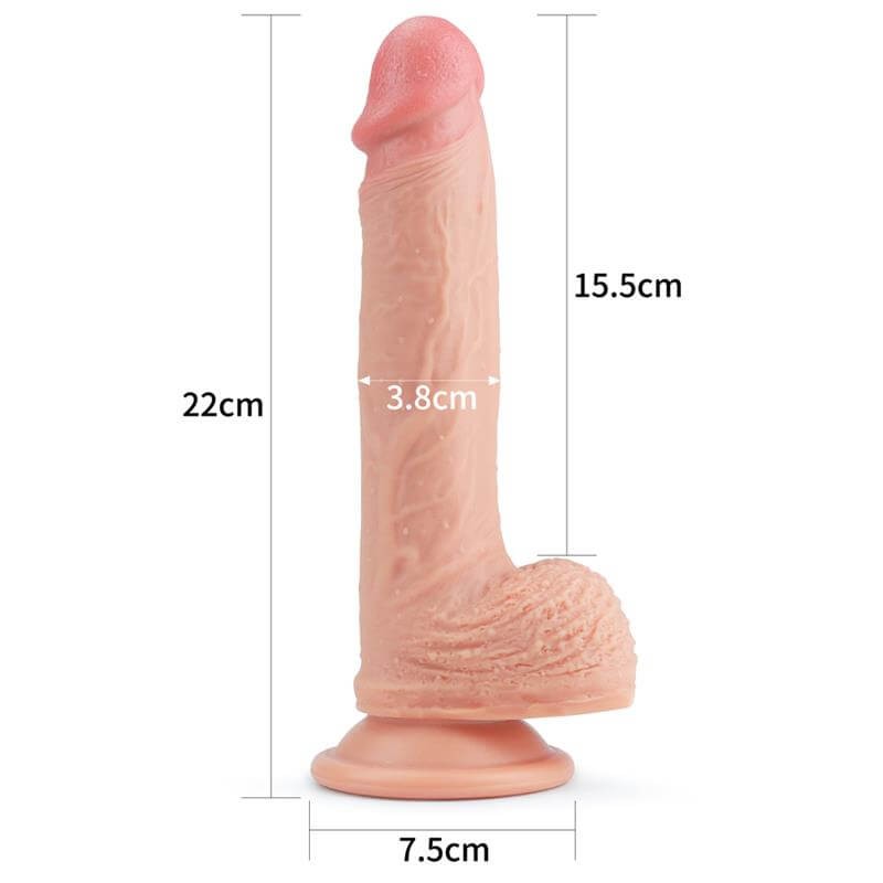 Lovetoy Nature Cock - tapadótalpas élethű dildó - 21cm (natúr) 90850 termék bemutató kép