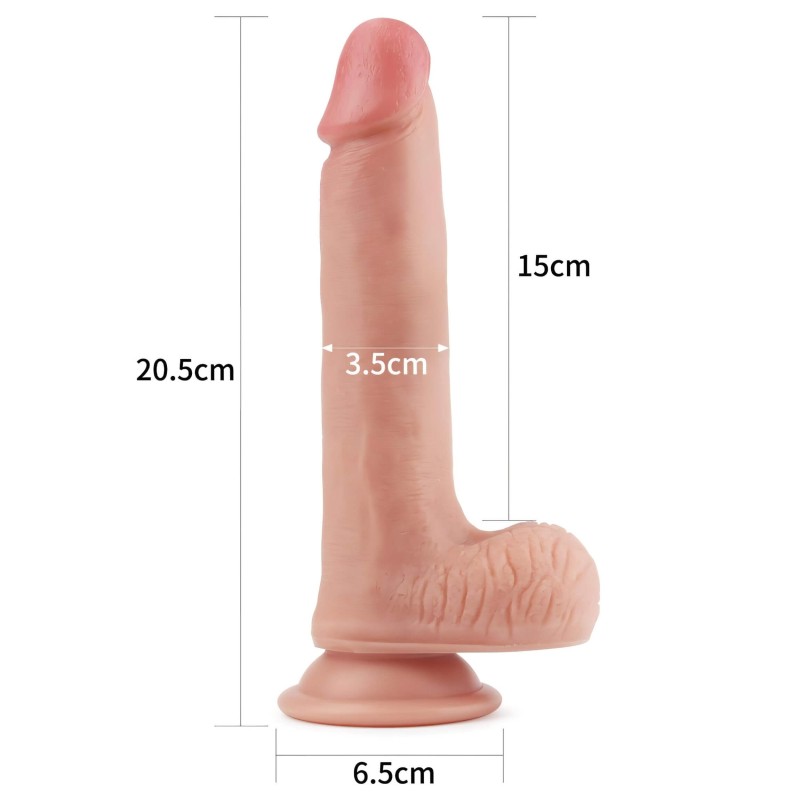 Lovetoy Nature Cock - testszínű kétrétegű élethű dildó (20 cm) 162452 termék bemutató kép