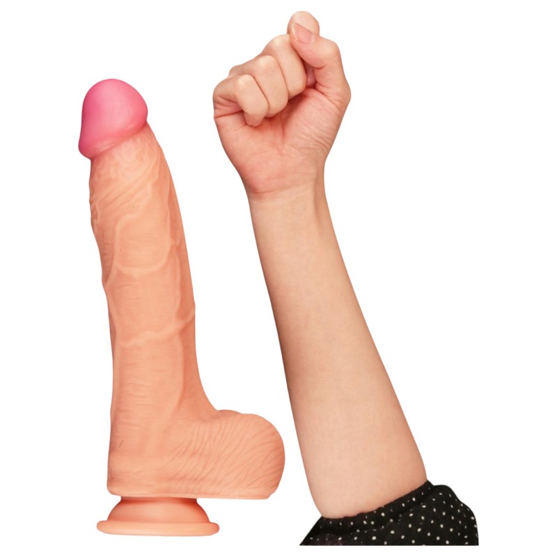 Lovetoy Nature Cock - testszínű kétrétegű élethű dildó (25 cm) 162490 termék bemutató kép