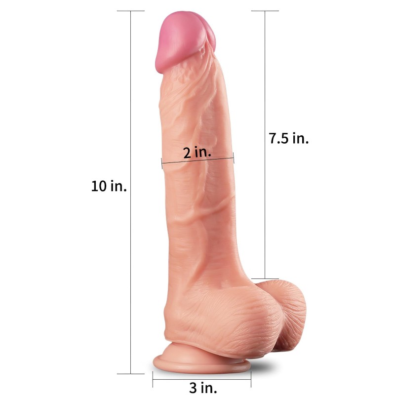 Lovetoy Nature Cock - testszínű kétrétegű élethű dildó (25 cm) 162492 termék bemutató kép