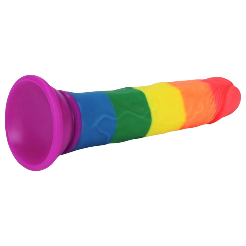 Lovetoy Prider 7.0 - élethű dildó - 19 cm (szivárvány) 169010 termék bemutató kép