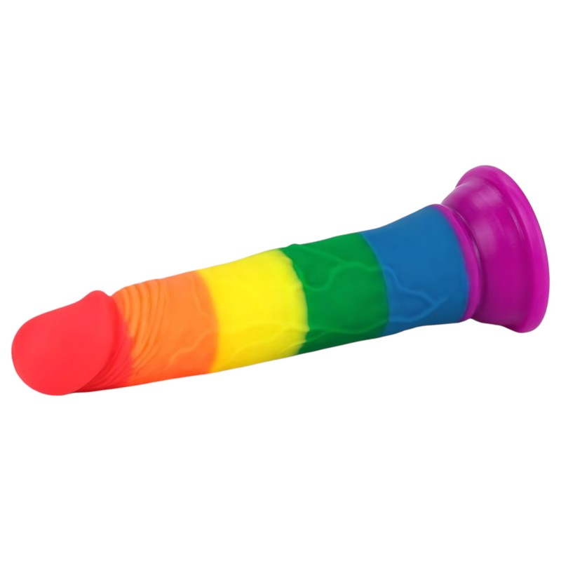 Lovetoy Prider 7.0 - élethű dildó - 19 cm (szivárvány) 169011 termék bemutató kép
