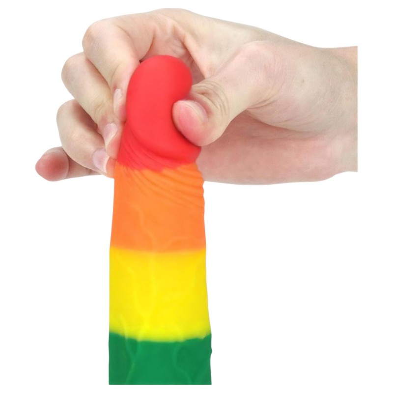 Lovetoy Prider 7.0 - élethű dildó - 19 cm (szivárvány) 169013 termék bemutató kép