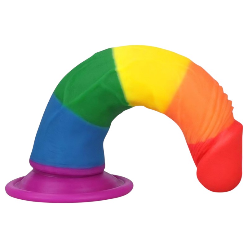 Lovetoy Prider 7.0 - élethű dildó - 19 cm (szivárvány) 169014 termék bemutató kép