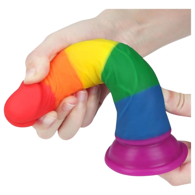 Lovetoy Prider 7.0 - élethű dildó - 19 cm (szivárvány) 169015 termék bemutató kép