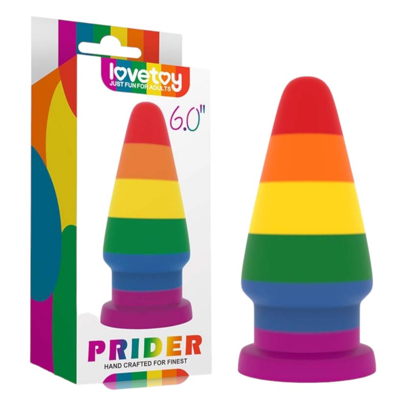 Lovetoy Prider - anál tágító plug - 15cm (szivárvány) 91814 termék bemutató kép