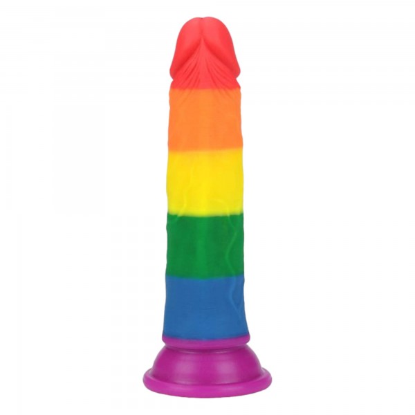 Lovetoy Prider - élethű dildó - 19cm (szivárvány)