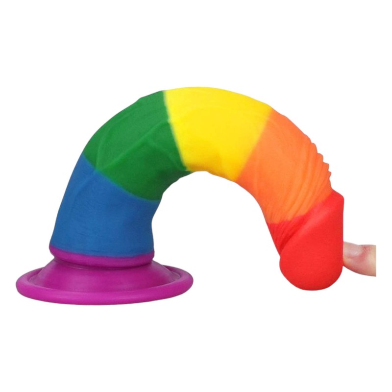 Lovetoy Prider - élethű dildó - 19cm (szivárvány) 91784 termék bemutató kép