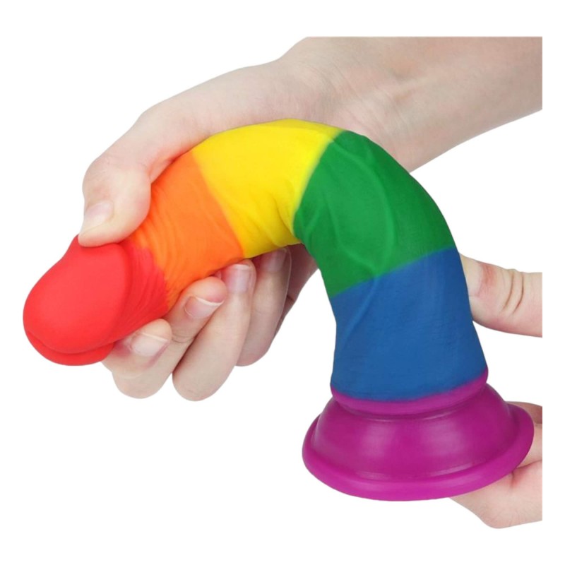 Lovetoy Prider - élethű dildó - 19cm (szivárvány) 91785 termék bemutató kép