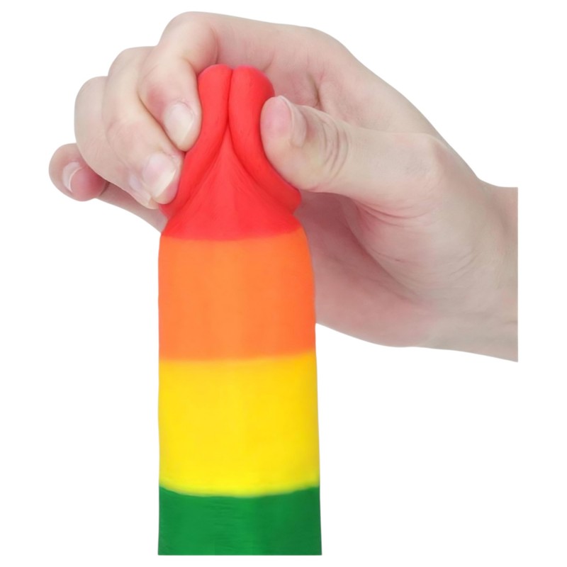 Lovetoy Prider - élethű herés dildó - 20 cm (szivárvány) 135048 termék bemutató kép