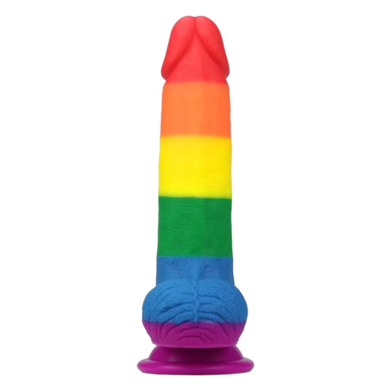 Lovetoy Prider - élethű herés dildó - 20cm (szivárvány) 91789 termék bemutató kép