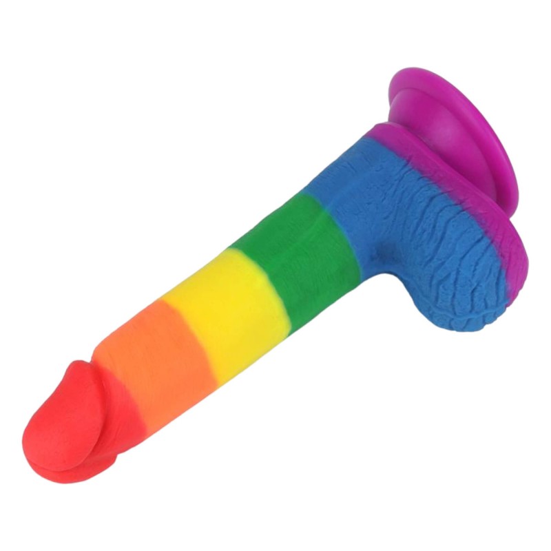 Lovetoy Prider - élethű herés dildó - 20cm (szivárvány) 91790 termék bemutató kép