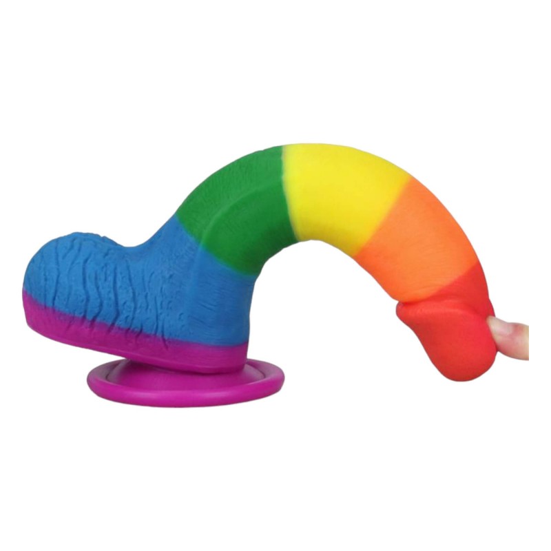 Lovetoy Prider - élethű herés dildó - 20cm (szivárvány) 91793 termék bemutató kép