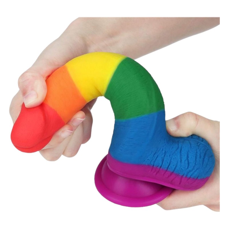 Lovetoy Prider - élethű herés dildó - 20cm (szivárvány) 91794 termék bemutató kép