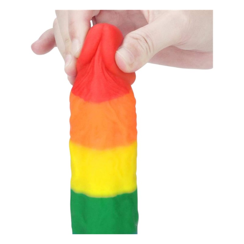 Lovetoy Prider - élethű szilikon dildó - 19cm (szivárvány) 92873 termék bemutató kép
