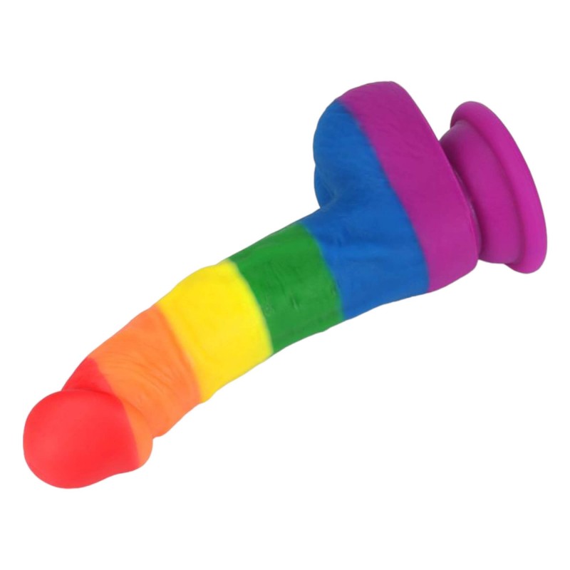Lovetoy Prider - élethű szilikon dildó - 19cm (szivárvány) 91798 termék bemutató kép