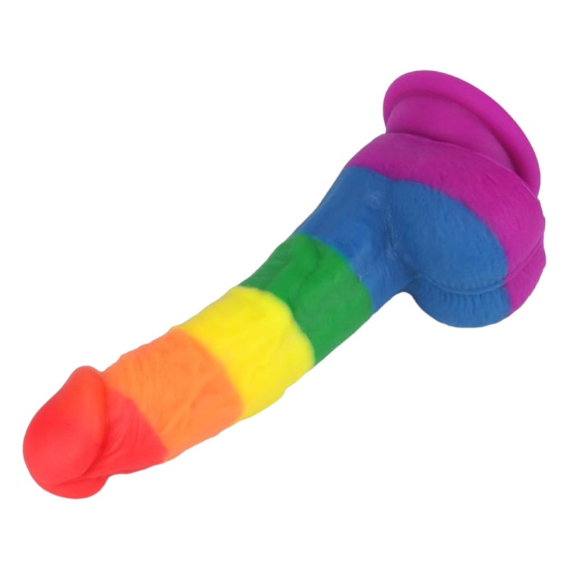 Lovetoy Prider - élethű szilikon dildó - 19cm (szivárvány) 91799 termék bemutató kép