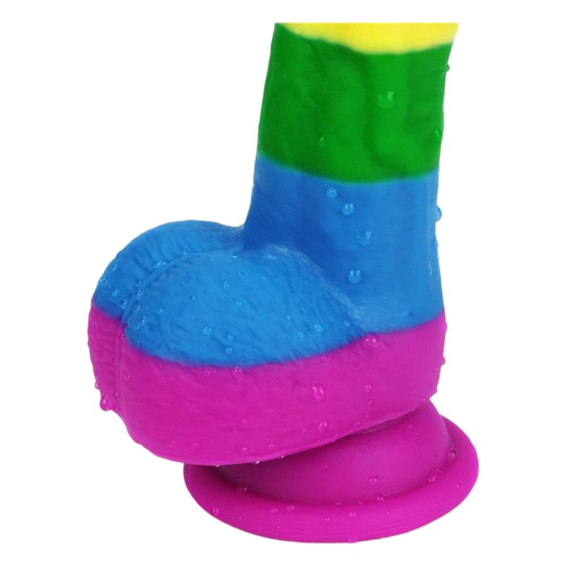 Lovetoy Prider - élethű szilikon dildó - 19cm (szivárvány) 91800 termék bemutató kép