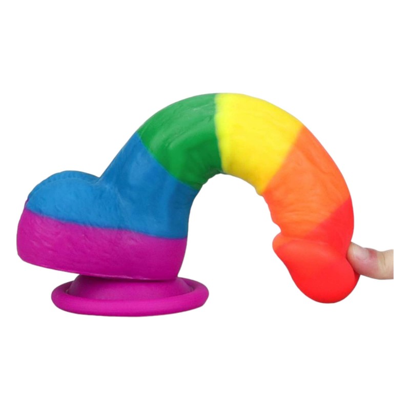 Lovetoy Prider - élethű szilikon dildó - 19cm (szivárvány) 91802 termék bemutató kép